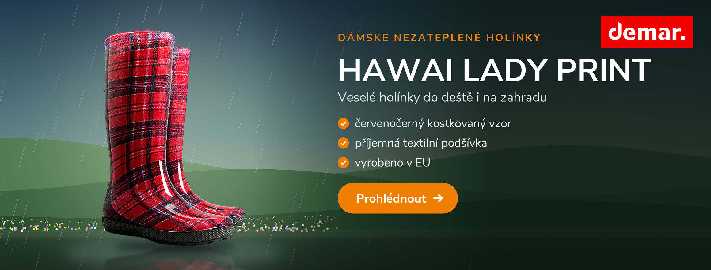 Dámské barevné holínky Demar HAWAI LADY PRINT